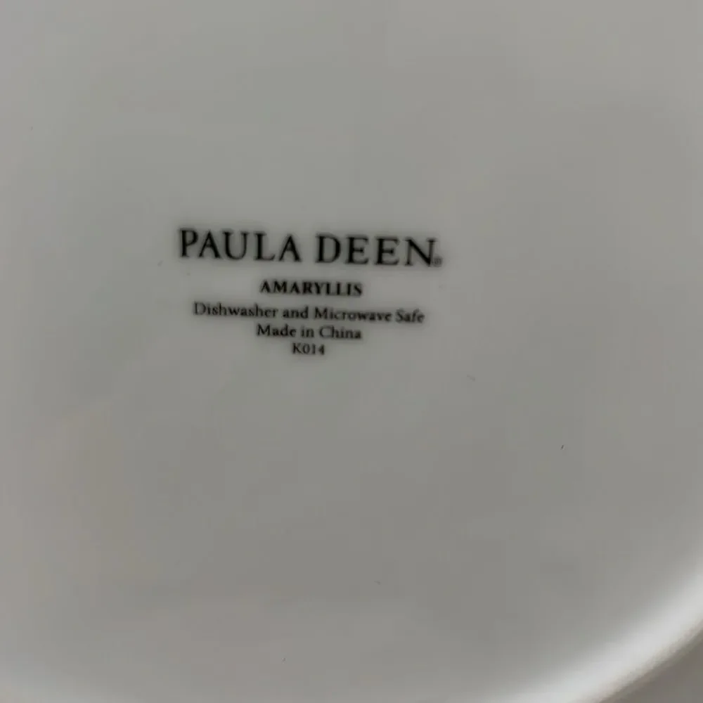 Paula Deen Amaryllis 4 piece plate set salad dessert appetizer spring summer